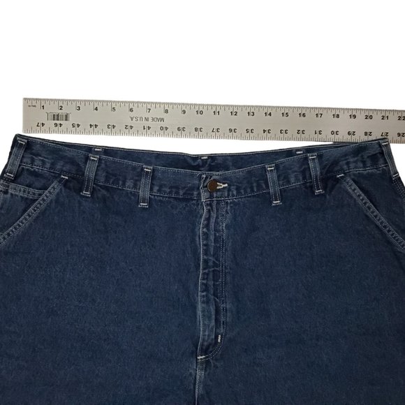 Carhartt B13 DST 46x32 (Meas 41x33 15" Rise) Dark Loose Fit Carpenter Jeans A17 - Picture 3 of 10